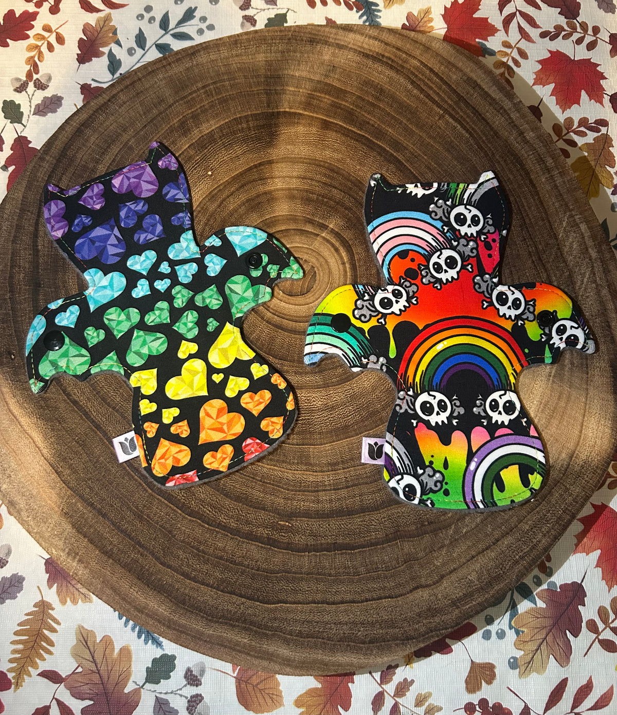 8” Bat - Regular - Rainbow Skulls
